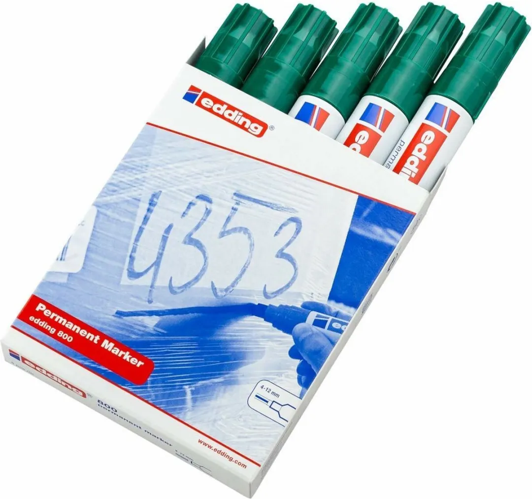 edding 800 Schuin Viltstift 4-12mm Groen - 5 Stuks