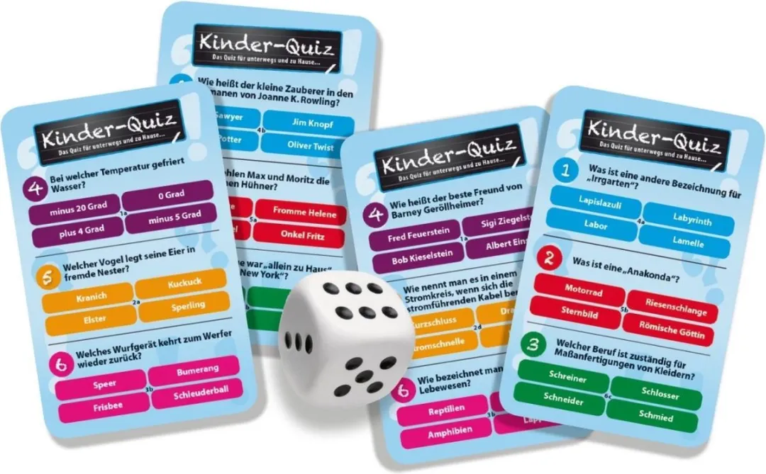 Noris Children's Quiz - 6 Spelers - Educatief Bordspel - Blauw