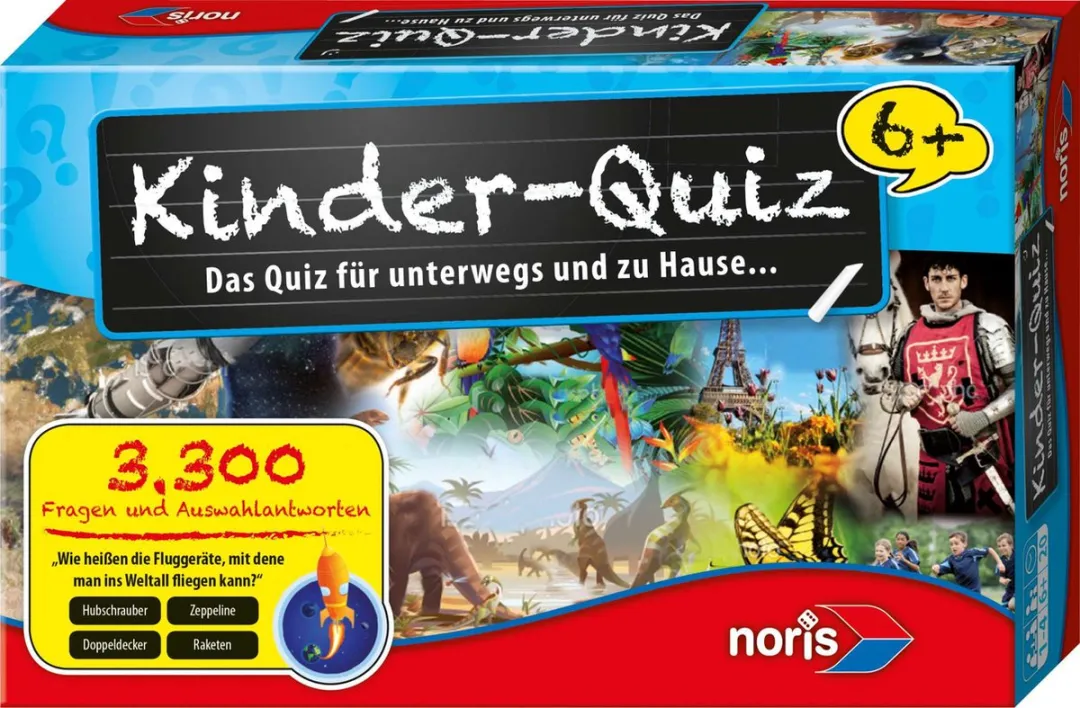 Noris Children's Quiz - 6 Spelers - Educatief Bordspel - Blauw
