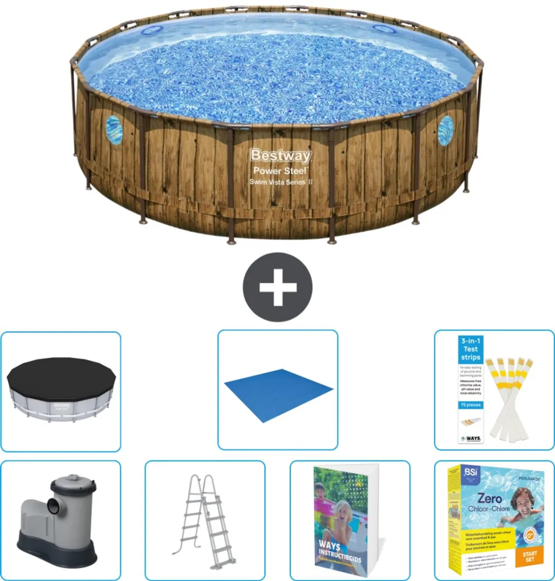 Bestway Power Steel Swim Vista Zwembad 488cm