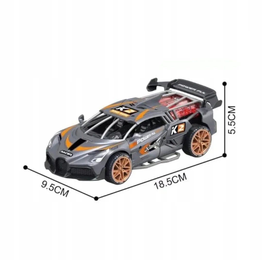 Toys for Boyz Raceauto LED Geluid 19cm - Blauw/Grijs/Rood