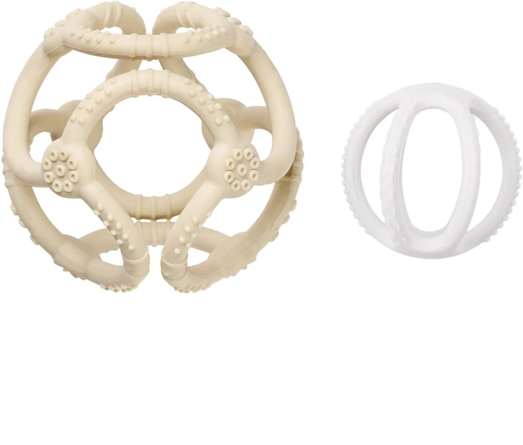 Nattou Silicone Ballen 9cm - Klei/Wit