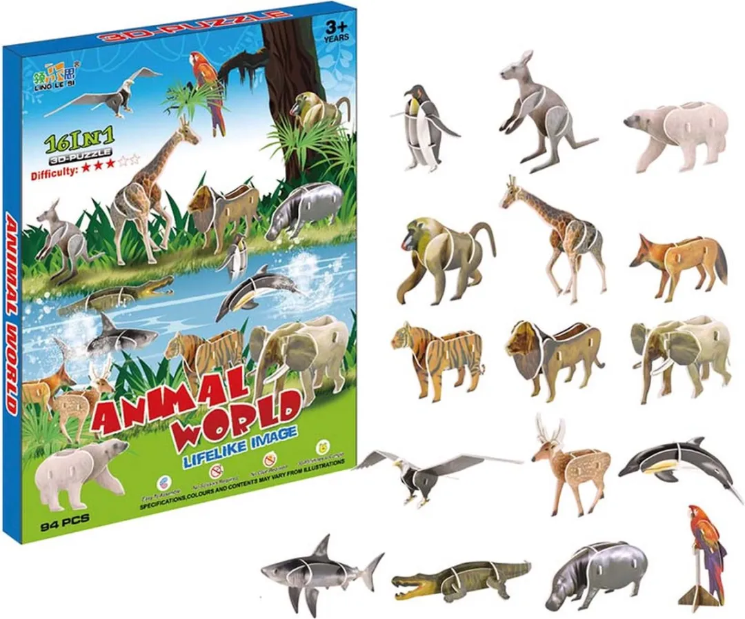 PIA Soft Toys 3D Puzzel Wilde Dieren