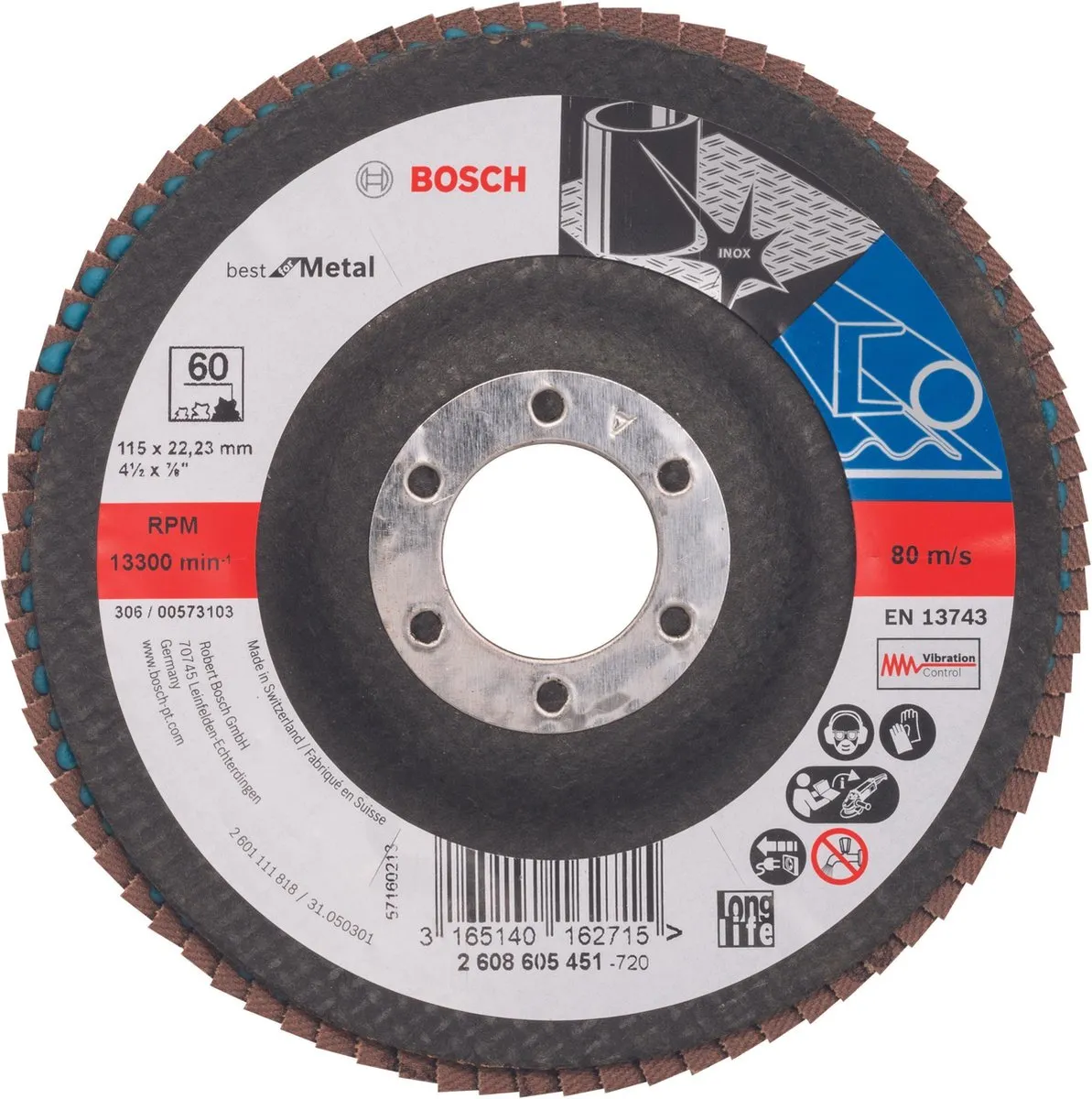 Bosch Lamellenschuurschijf 115mm - 60 Korrel