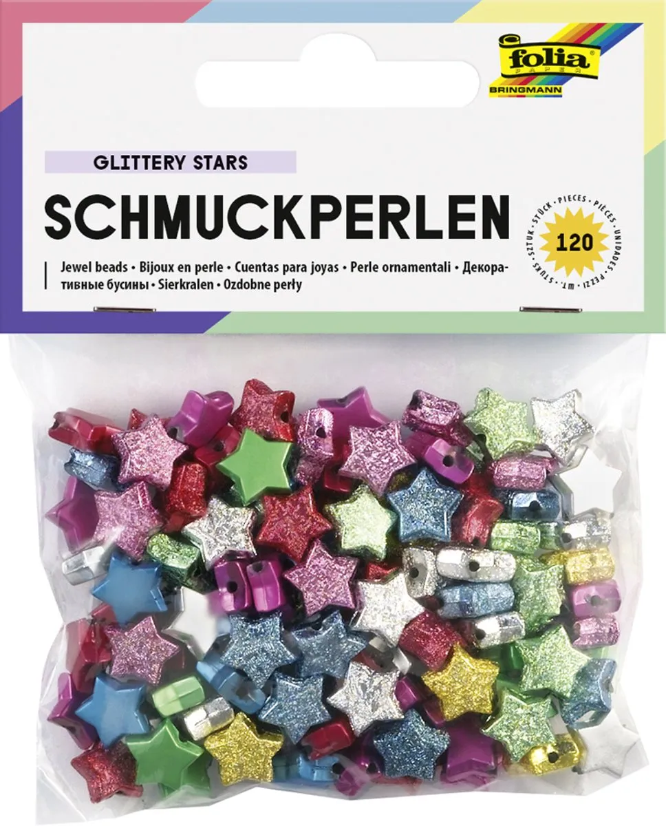 Folia Kraaltjes Glitterende Hartjes - 160 Stuks - Multicolor