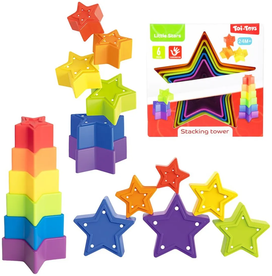 Toi-Toys Little Stars Baby Stapeltoren Ster - 6-delig - Multicolor - afbeelding 6 van 6