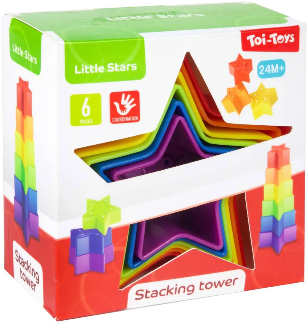 Toi-Toys Little Stars Baby Stapeltoren Ster - 6-delig - Multicolor