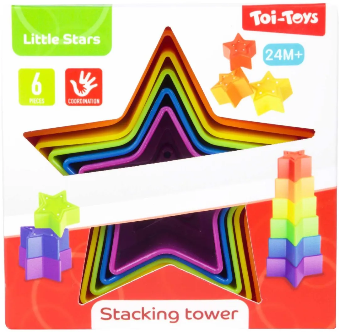 Toi-Toys Little Stars Baby Stapeltoren Ster - 6-delig - Multicolor