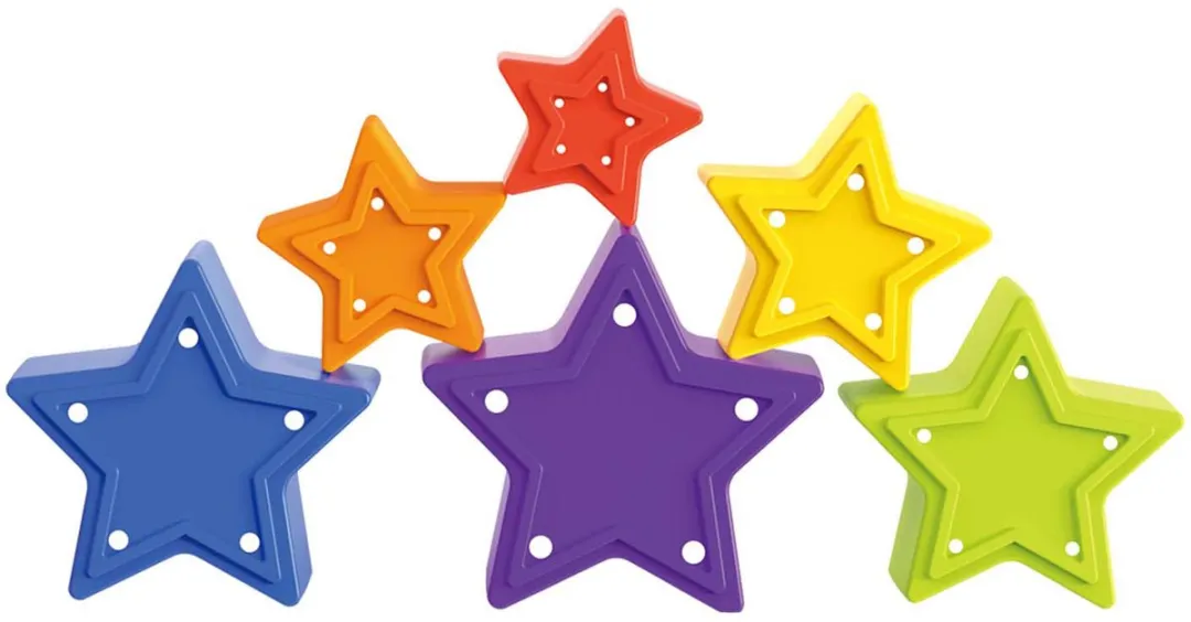 Toi-Toys Little Stars Baby Stapeltoren Ster - 6-delig - Multicolor
