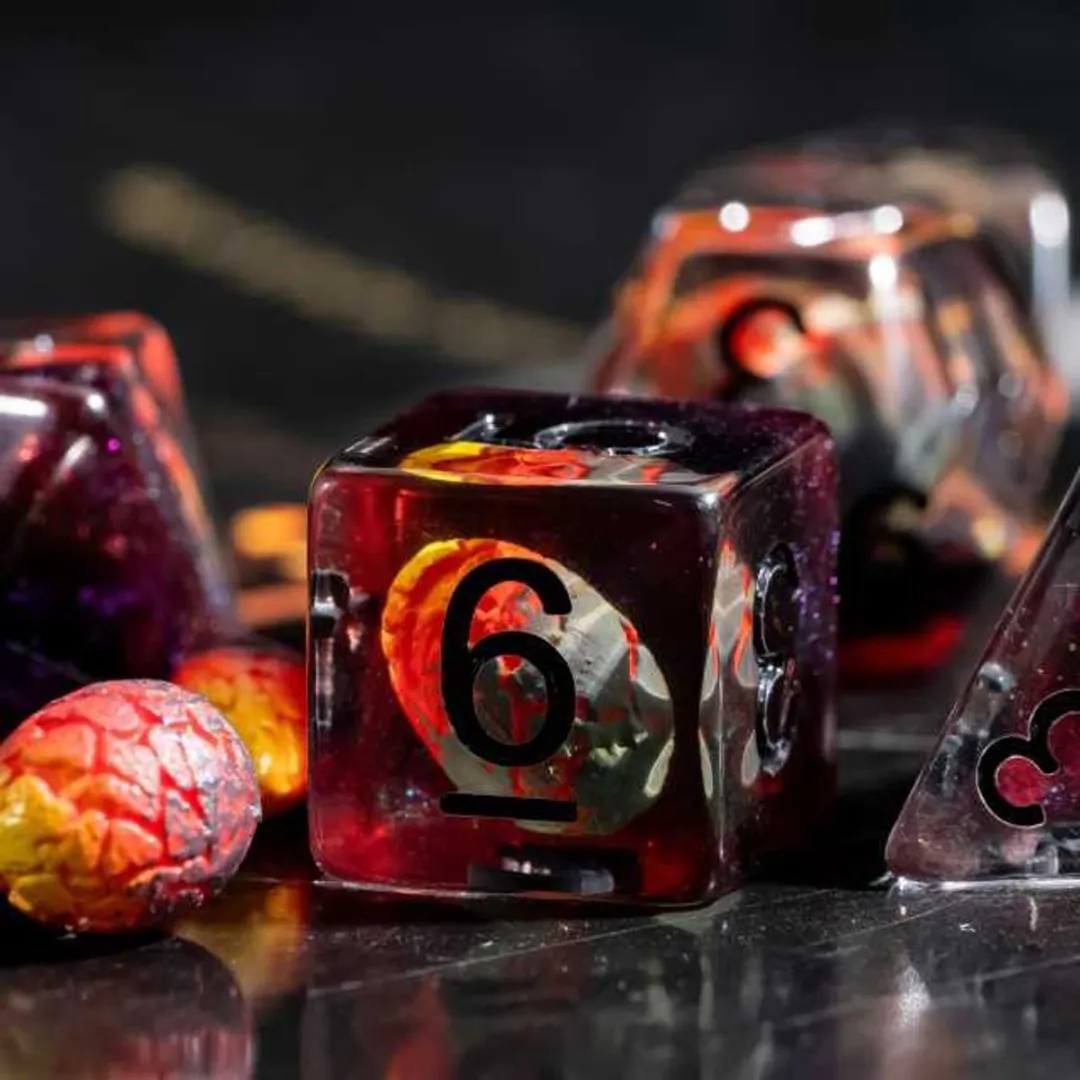 HOT Games Dino Ei D20 Dobbelsteen - 20 Vlakken - Oranje/Rood/Zwart