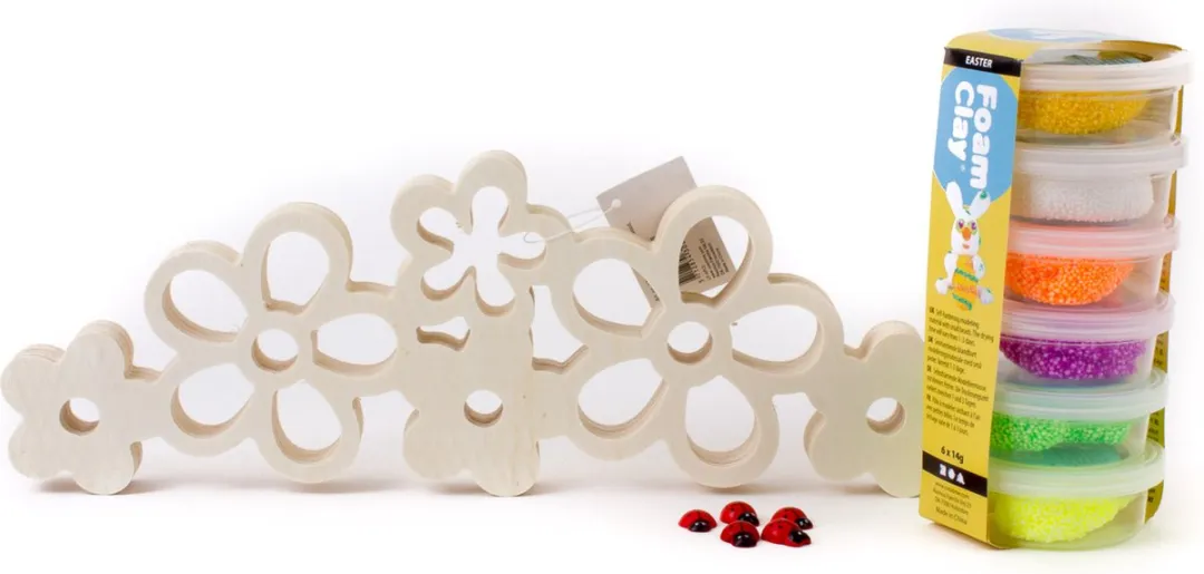 Foam Clay Houten Bloemen Slingerbekleding Set