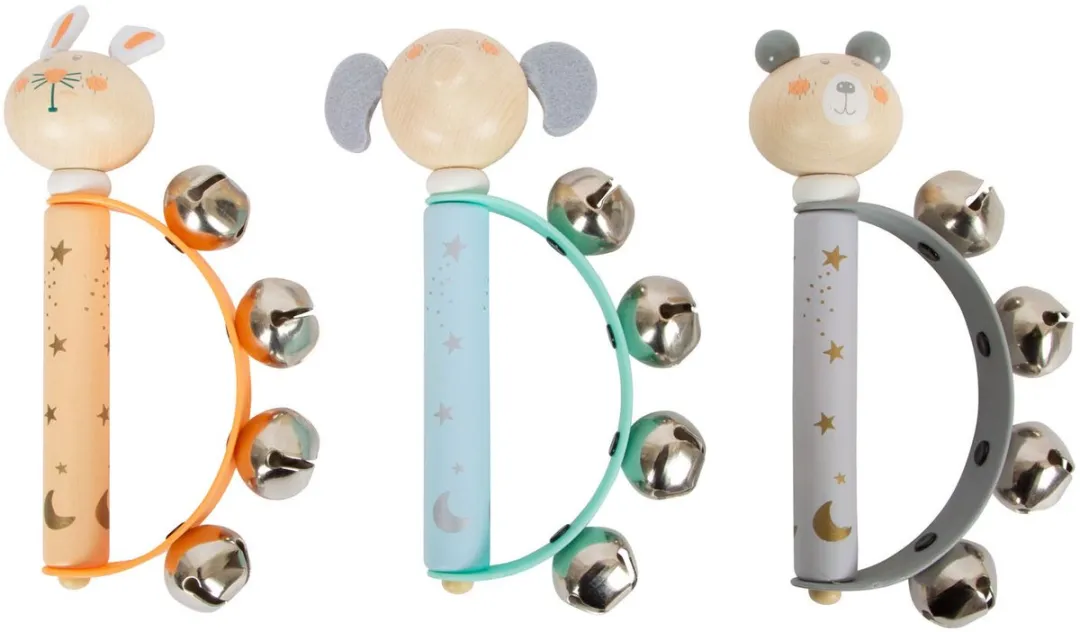 Small Foot Houten Baby Tamboerijn Dier Pastel - 1 Stuk