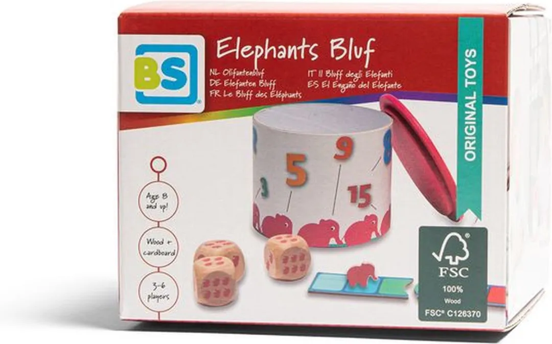 BS Toys Olifantenbluf Dobbelspel - 3-6 Spelers - Multi