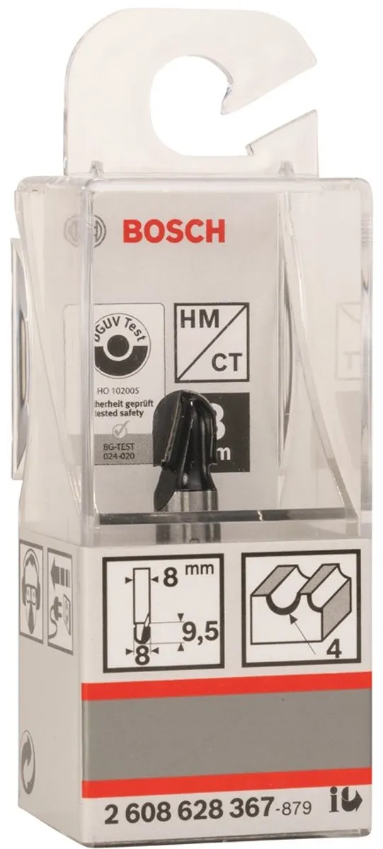 Bosch Halfrondprofielfrezen 8mm R1 4mm - Hardmetaal