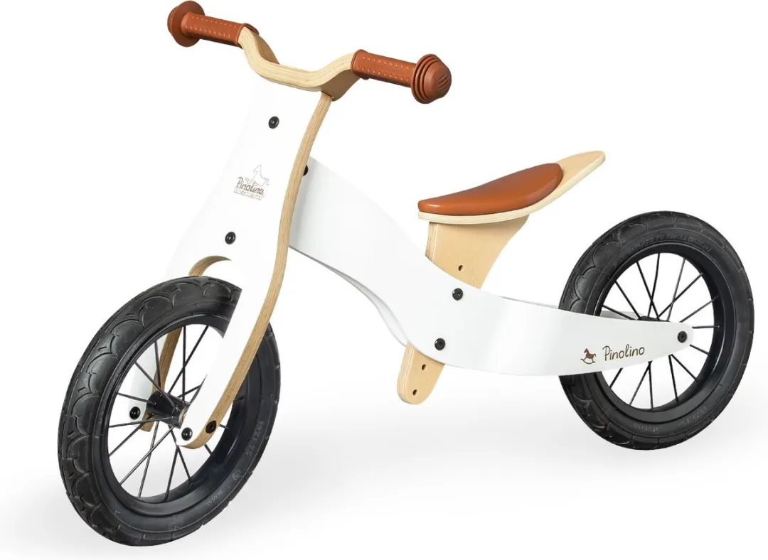 Pinolino Oskar Houten Loopfiets 2-in-1 - Wit/Naturel