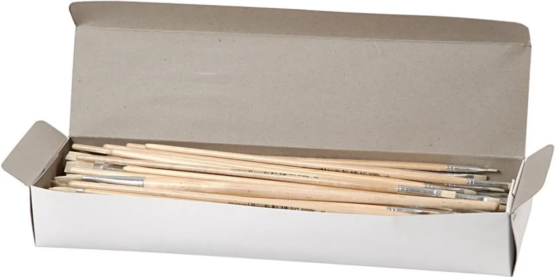 Creativ Company Nature Line Kwasten Lange Steel - 64 Stuks