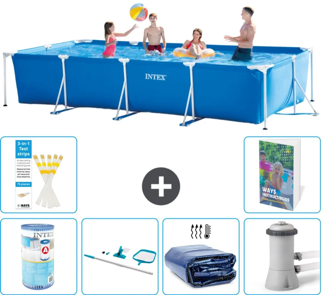 Intex 28273NP-Blauw Rechthoekig Frame Zwembad 450x220x84cm