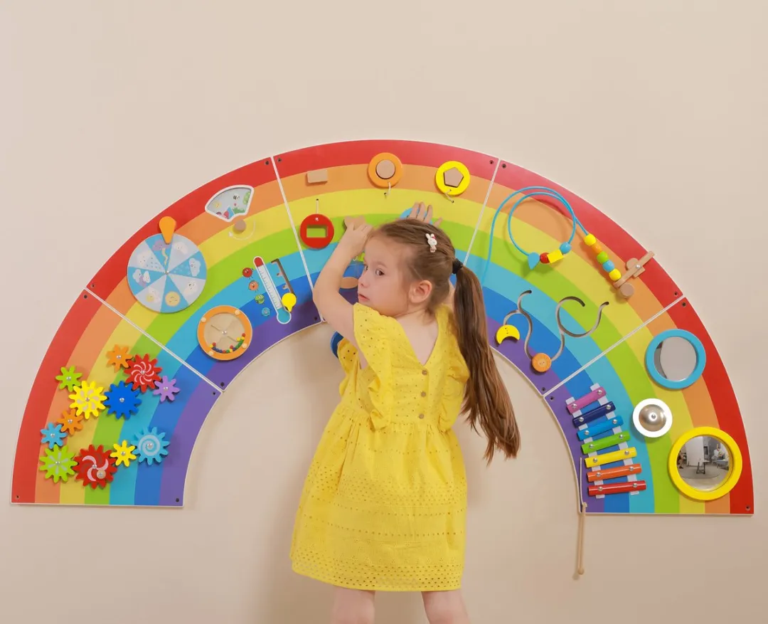 Viga Toys Houten Wandspeelbord Regenboog - Ø162cm