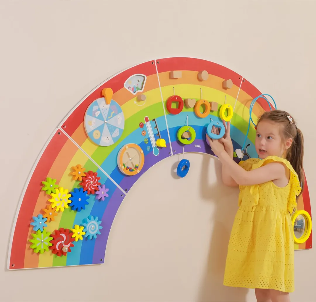 Viga Toys Houten Wandspeelbord Regenboog - Ø162cm