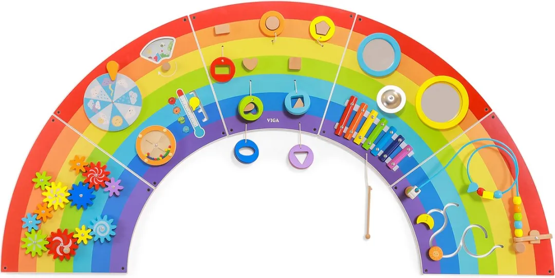 Viga Toys Houten Wandspeelbord Regenboog - Ø162cm