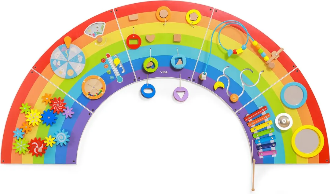 Viga Toys Houten Wandspeelbord Regenboog - Ø162cm