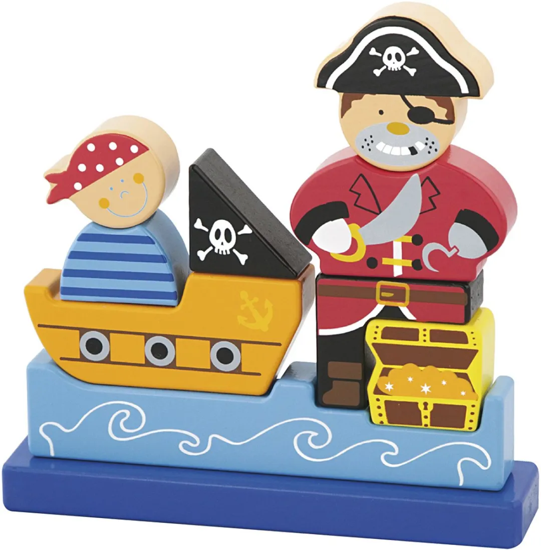 Viga Toys Stapelfiguur Piraat 50077 - 11-delig - Multicolor