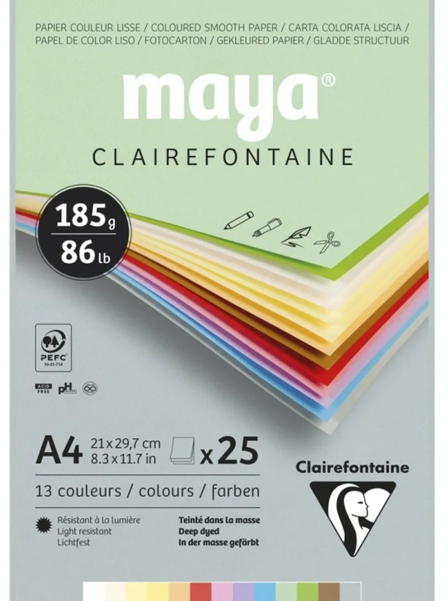 Clairefontaine MAYA A4 Papierblok Pastelkleuren