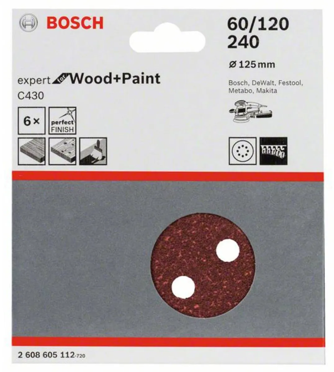 Bosch Schuurbladset 6-delig - 60/120/240