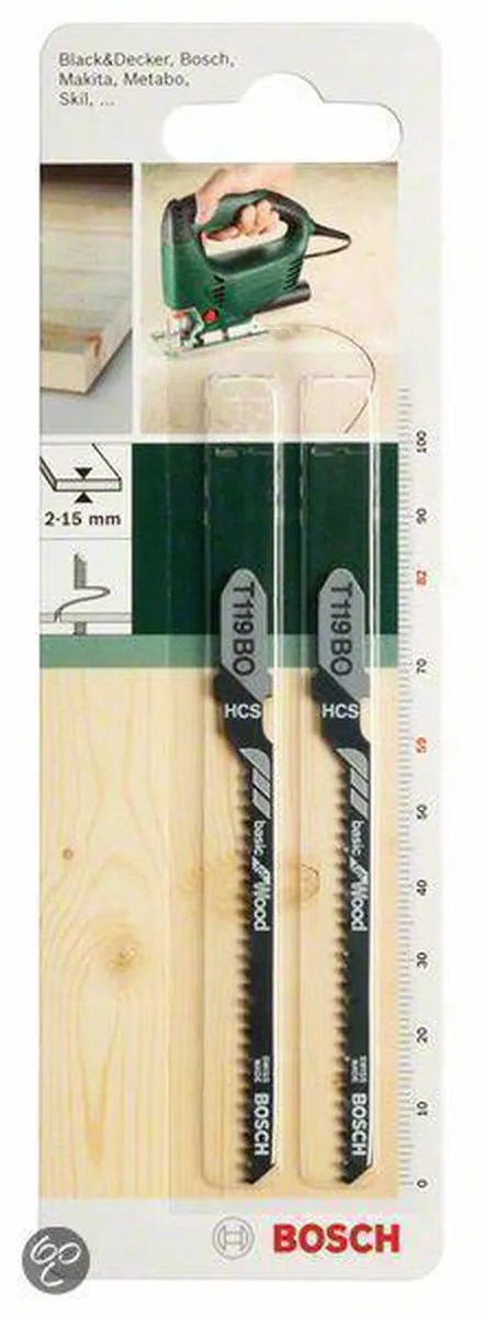 Bosch HCS T 119 BO Basic Decoupeerzaagbladen - 2 Stuks - Hout