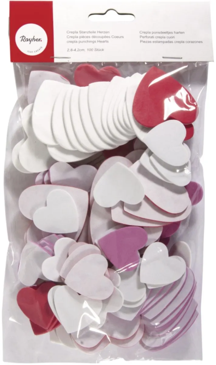 Rayher Crepla Foam Hartjes Mix Kleuren - 200 Stuks