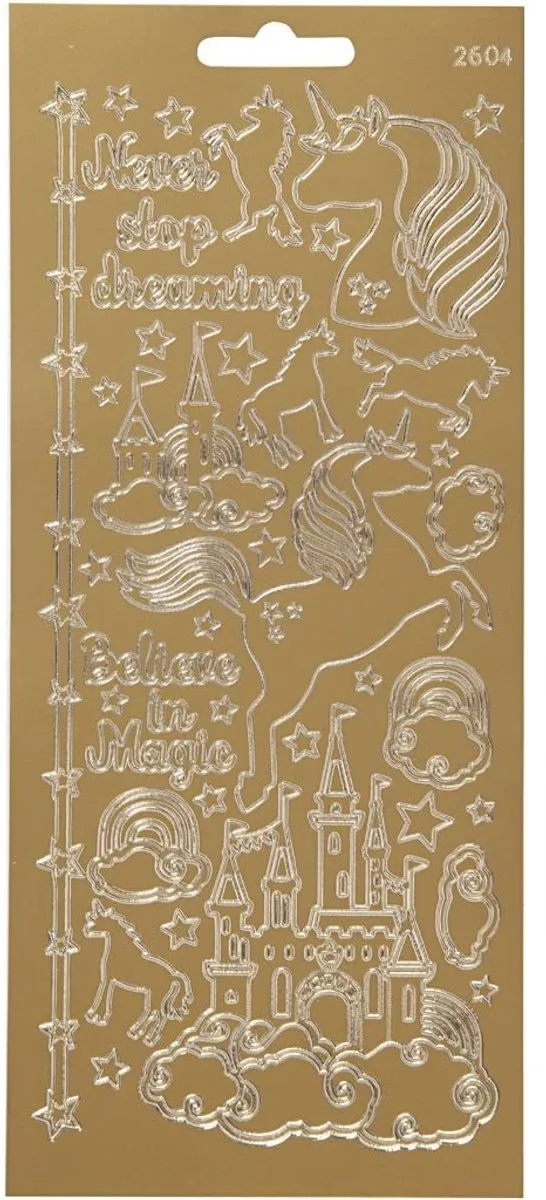 Creativ Company Unicorn Stickers Goud - 15 Stuks