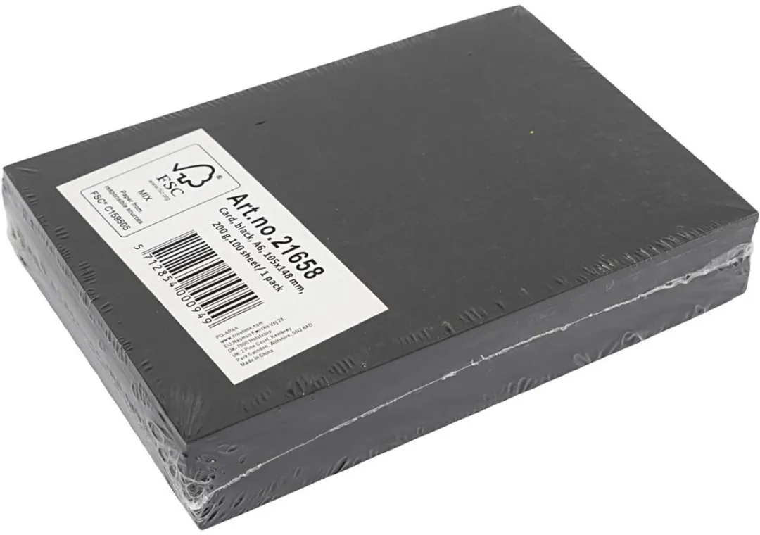 Creativ Company Hobbykarton A6 Zwart - 100 Vel 200gr