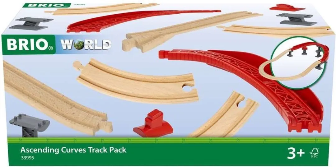 BRIO Oplopende Gebogen Rails Pack 33995 - 16 Stuks - Multicolor