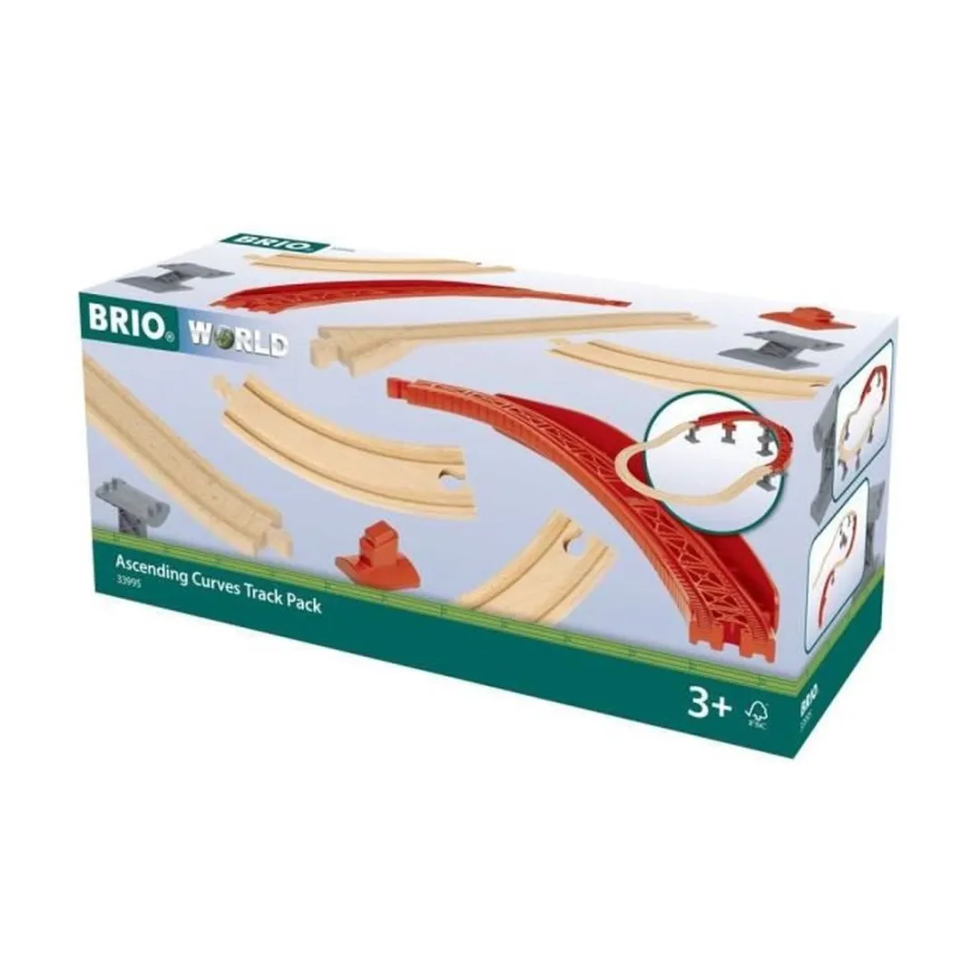 BRIO Oplopende Gebogen Rails Pack 33995 - 16 Stuks - Multicolor