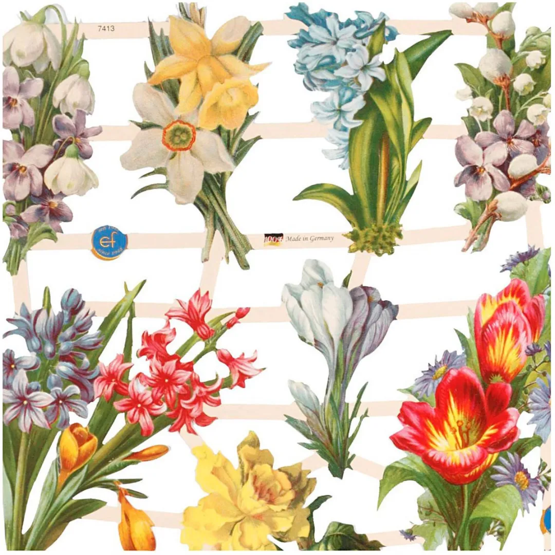 Creativ Company Vintage Plaatjes Lente Bloemen - 16,5x23,5cm - Multikleuren