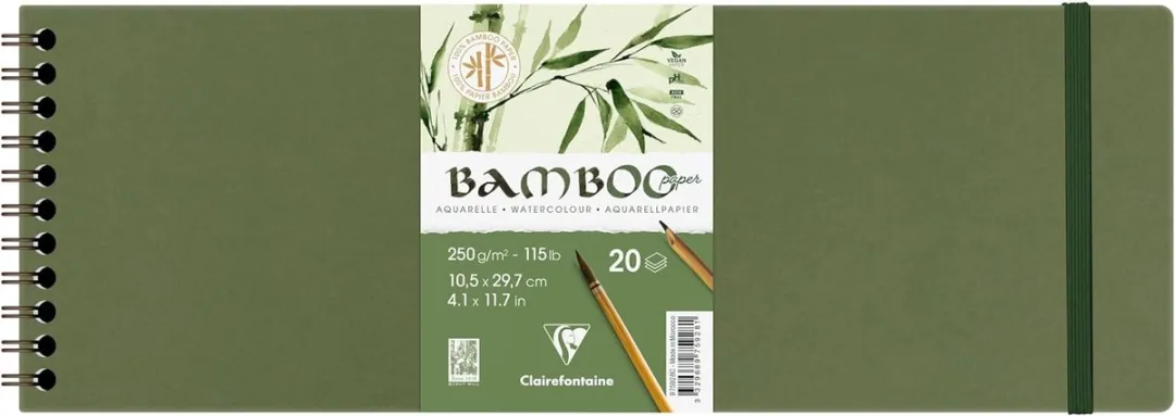 Clairefontaine BAMBOO Aquarelpapier Spiraalblok 20 Vel 250gr/m²