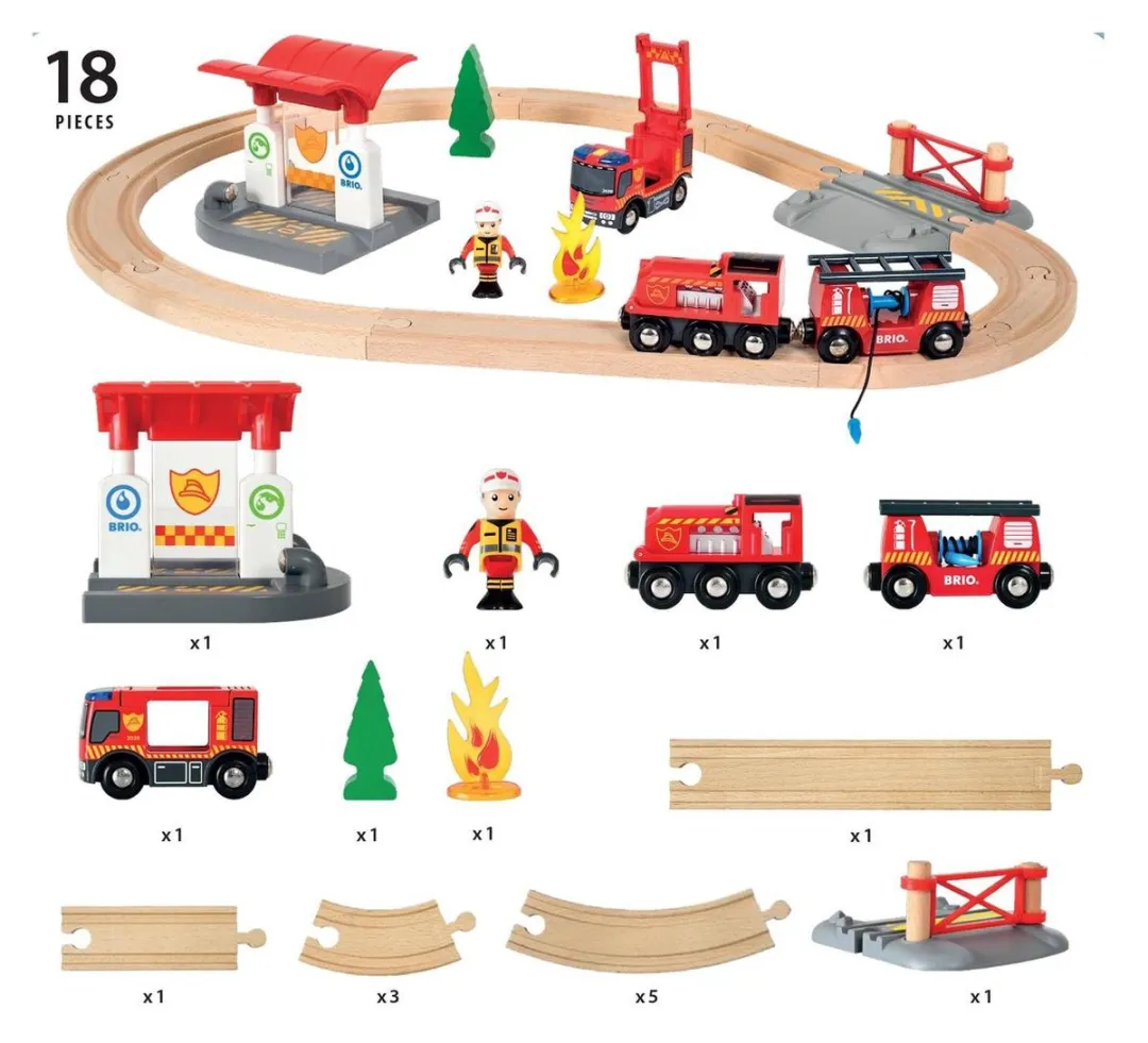 BRIO Treinset Brandweer 33815 - Meerdere kleuren