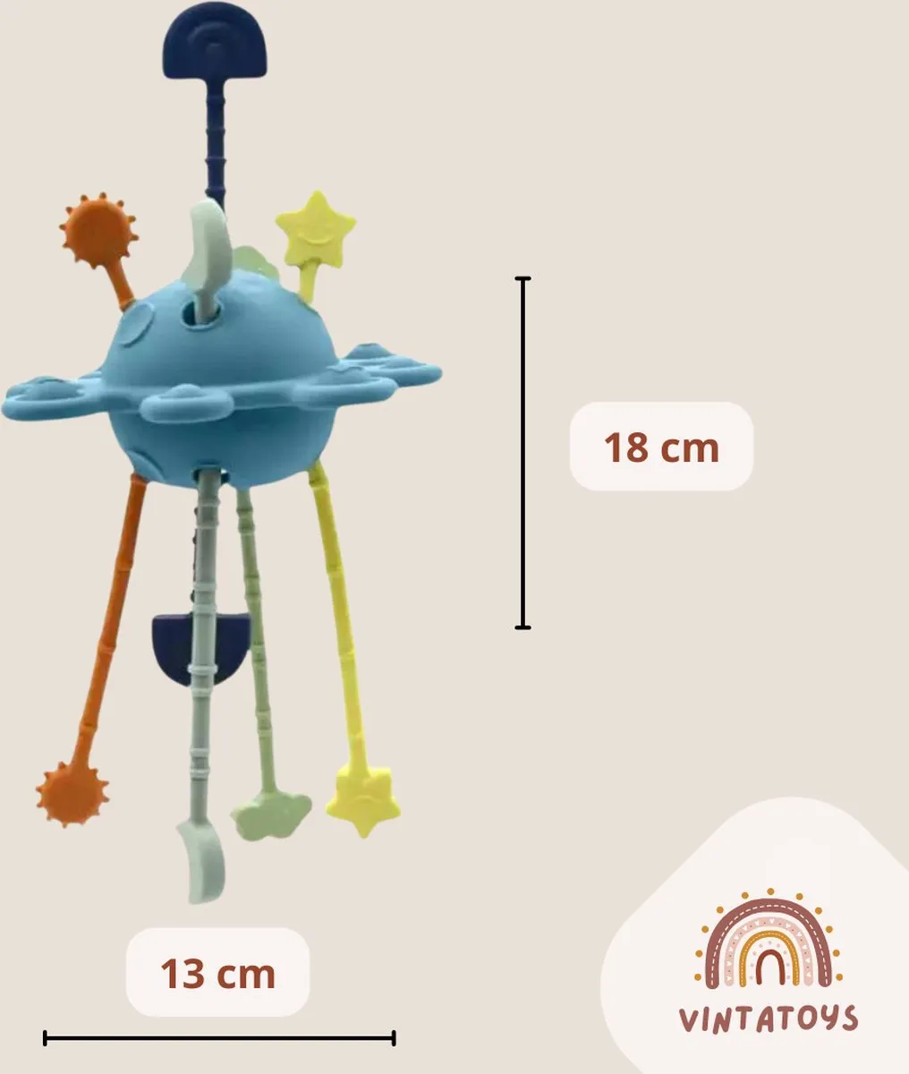 VintaToys -Baby Speelgoed 6 Maanden - Sensorisch Speelgoed Baby - Baby Speelgoed - Sensorische Stimulatie - Montessori Speelgoed Baby - Baby Speelgoed Jongen - Fijne Motoriek - Blauw
