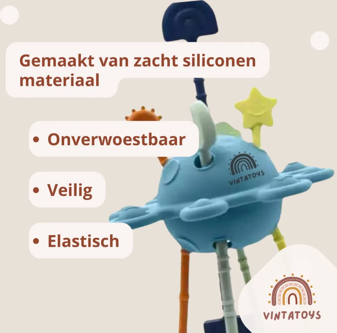 VintaToys -Baby Speelgoed 6 Maanden - Sensorisch Speelgoed Baby - Baby Speelgoed - Sensorische Stimulatie - Montessori Speelgoed Baby - Baby Speelgoed Jongen - Fijne Motoriek - Blauw