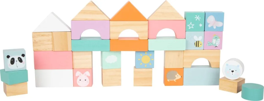 Small Foot Houten Baby Walker Loopwagen 11766 - Pastel Blauw/Oranje