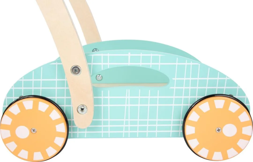 Small Foot Houten Baby Walker Loopwagen 11766 - Pastel Blauw/Oranje