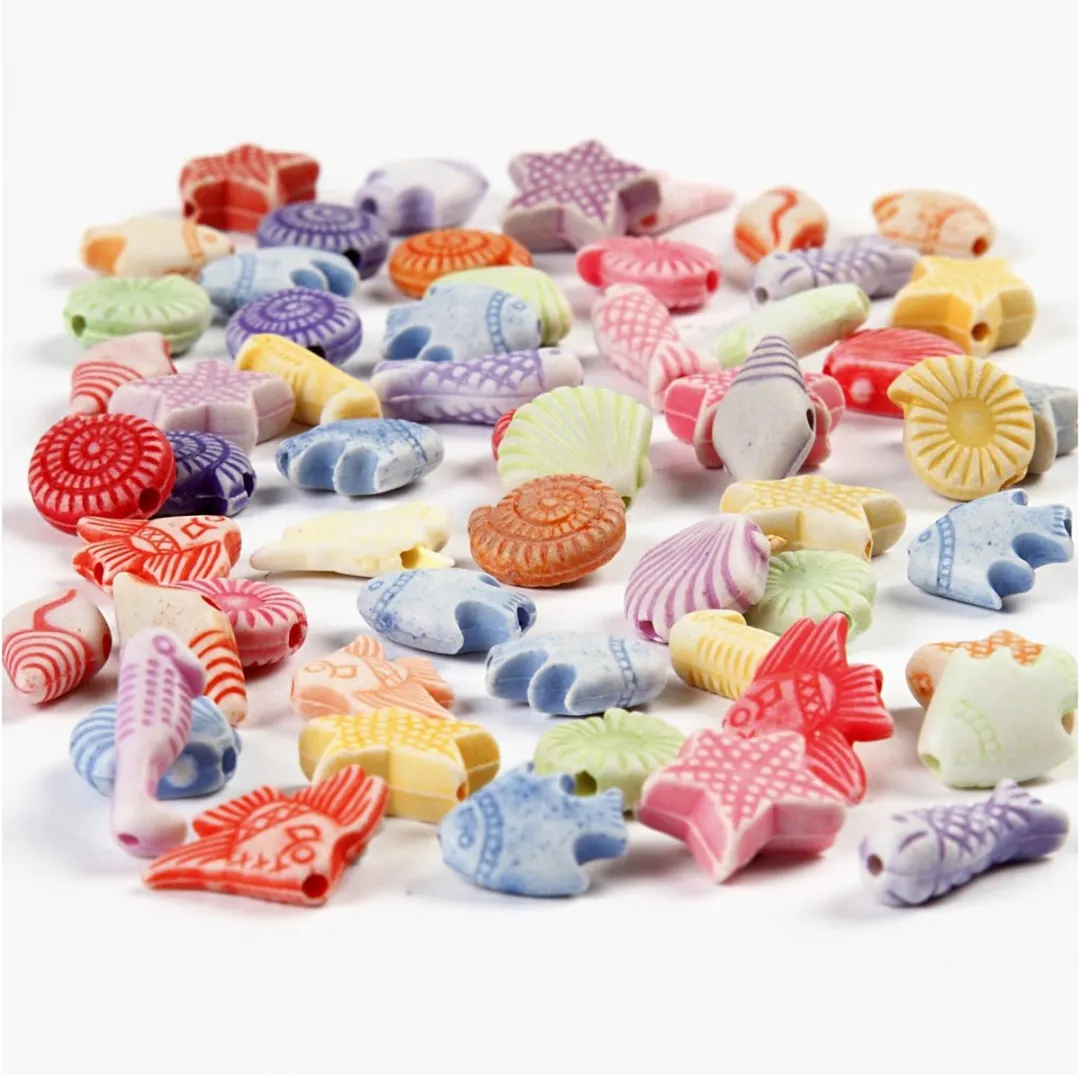 Creativ Company Plastic Zeedieren Kralen 9-12mm - 380 Stuks
