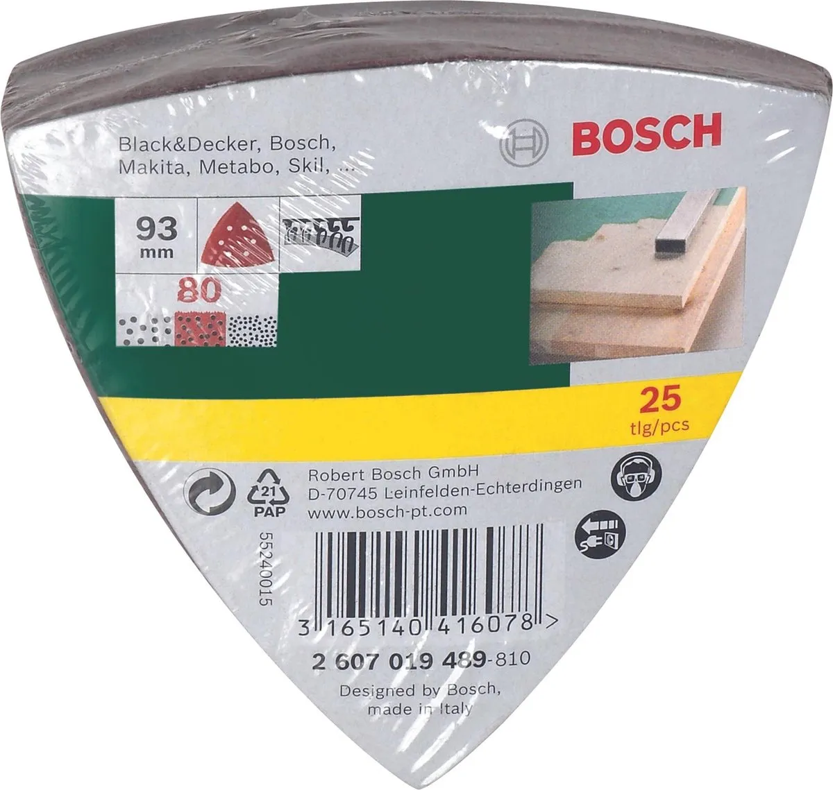 Bosch 25-delige Schuurbladenset Deltaschuurmachine - Korrel 80