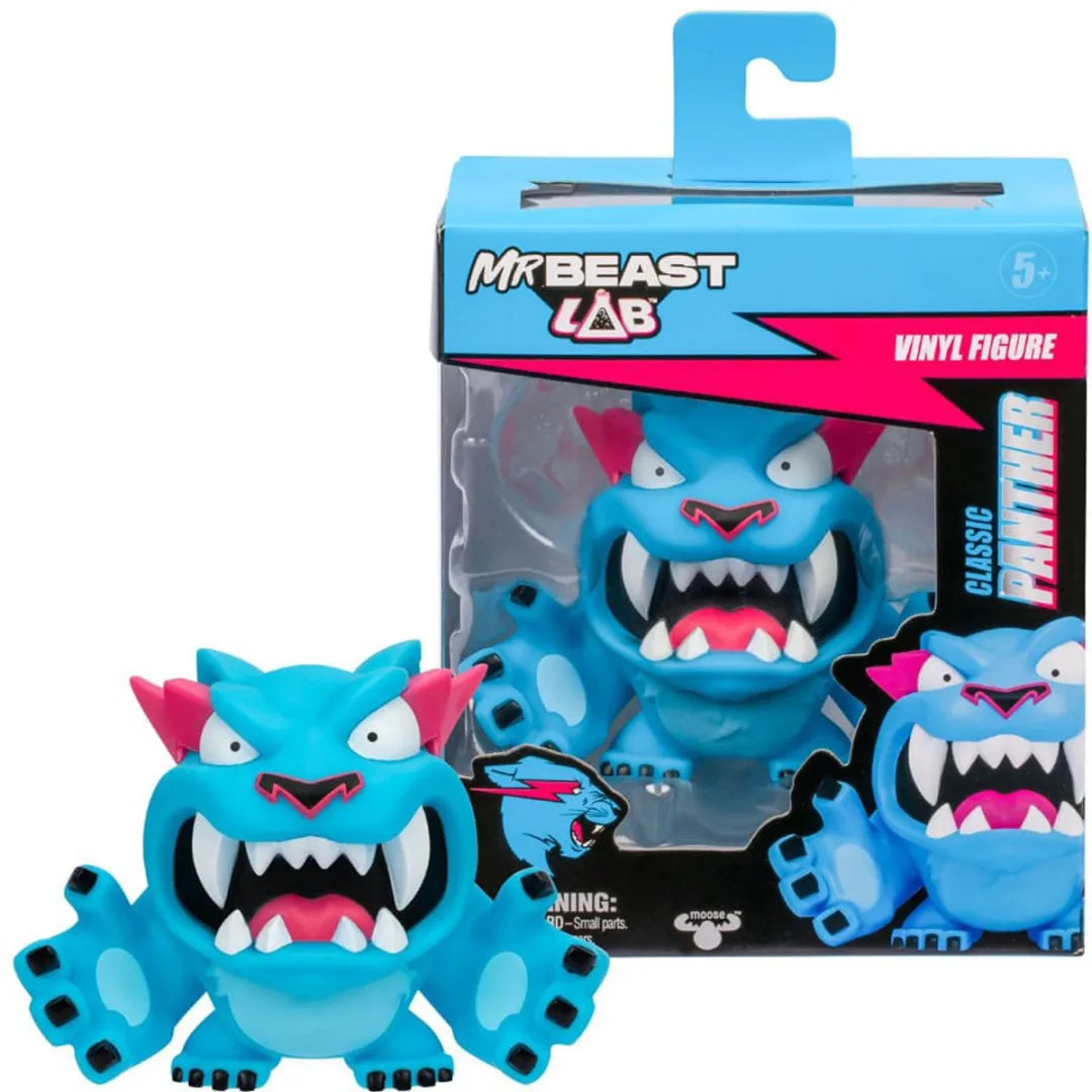 Moose Toys Mr. Beast Lab Klassieke Panter Vinylfiguur 8,8cm - Blauw
