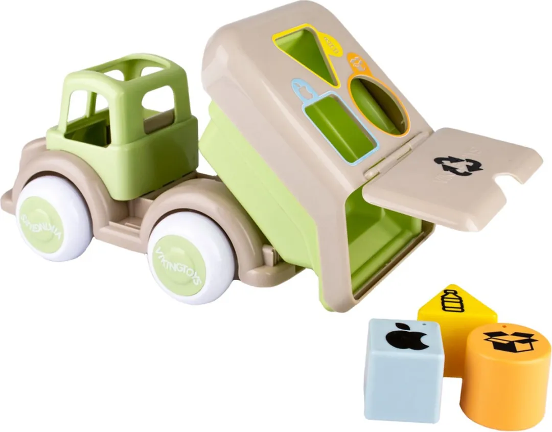 Viking Toys Ecoline Vuilniswagen Speelset 20-81280 - 4-delig - Groen/Grijs