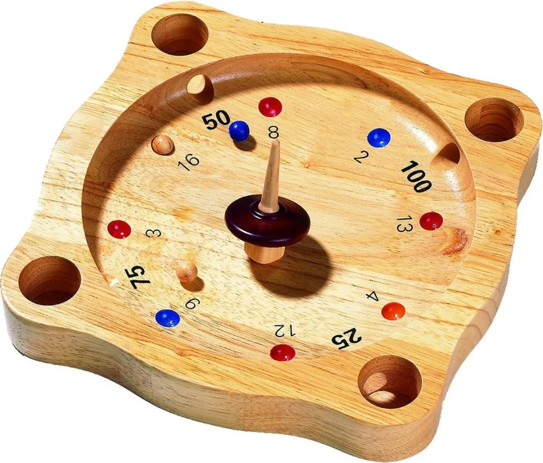 Goki Roulette Vierkant 22x22cm - Rubberboomhout - 6+