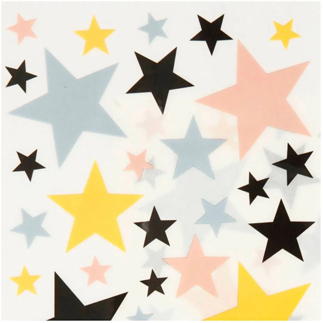 Creativ Company Rub-on Sterren 12x15cm - 2 Vellen Multikleuren