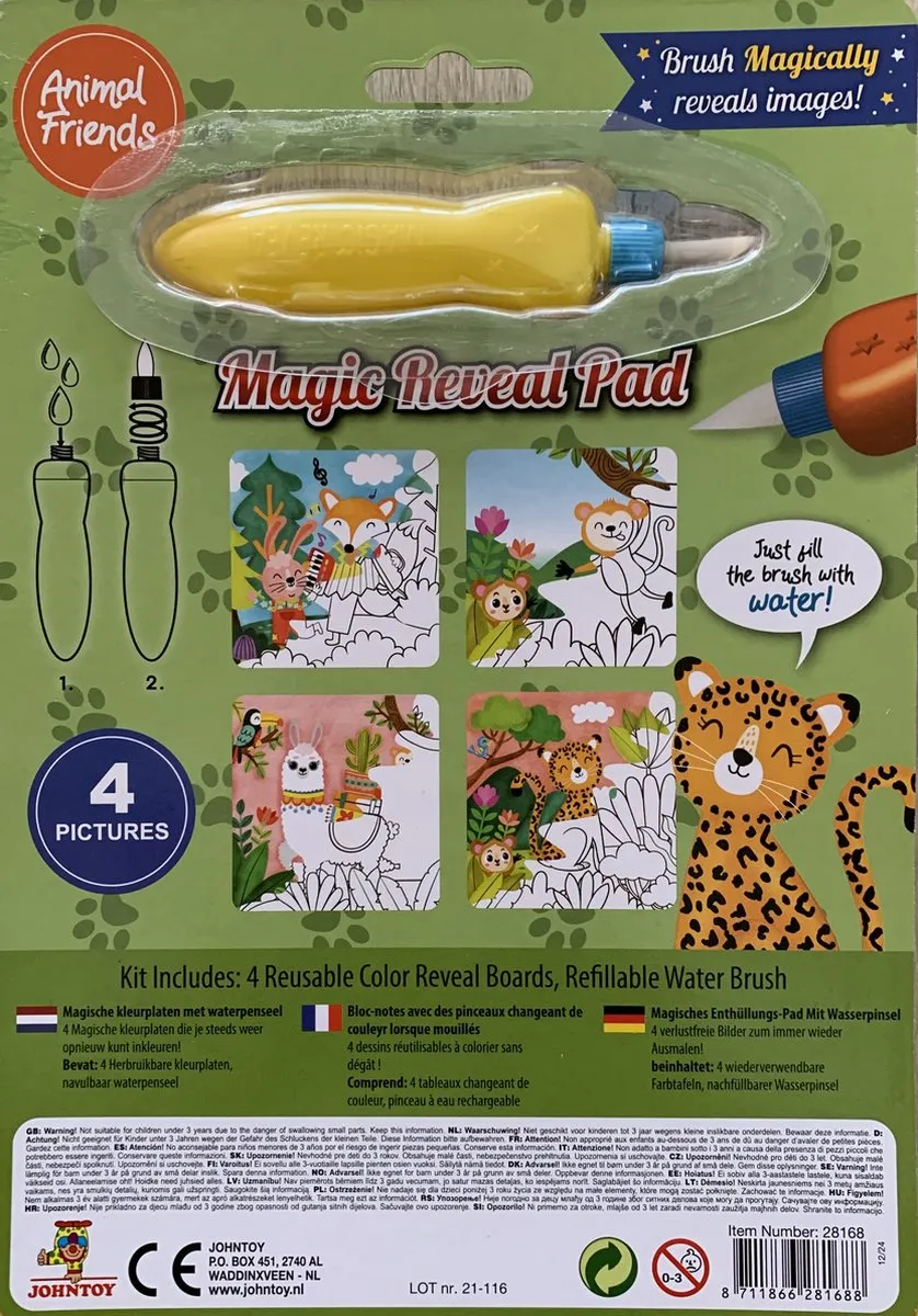 Johntoy Magisch Tekenblok Waterkwast - 25,5cm Multicolor
