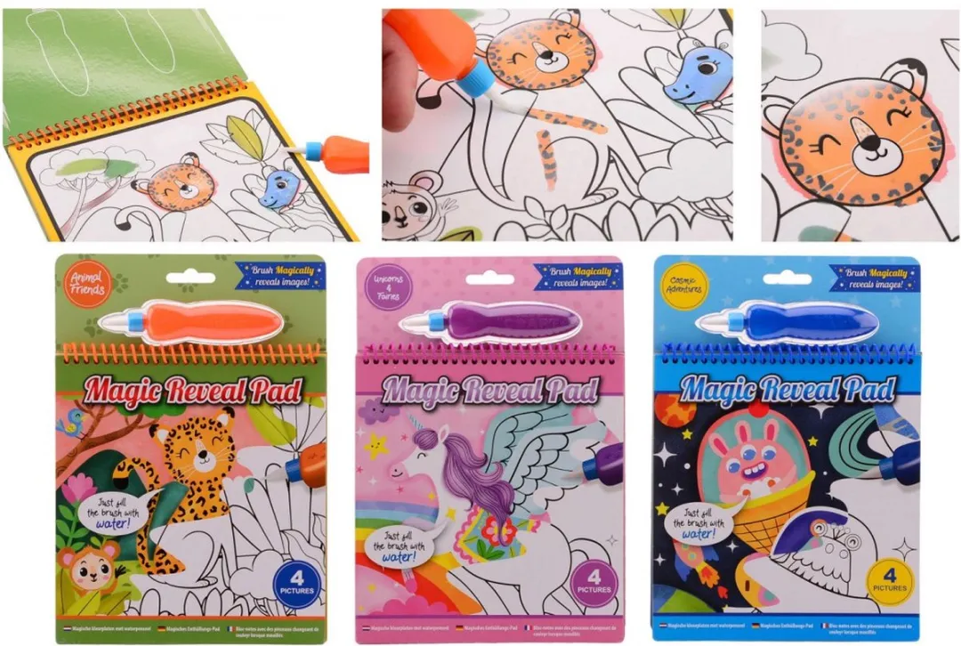 Johntoy Magisch Tekenblok Waterkwast - 25,5cm Multicolor