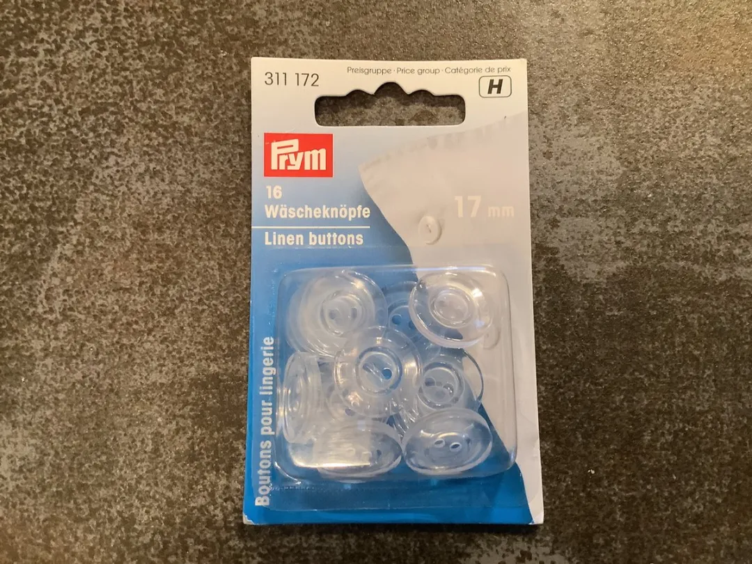 Prym Linnen Knopen 17mm Transparant - 16 Stuks